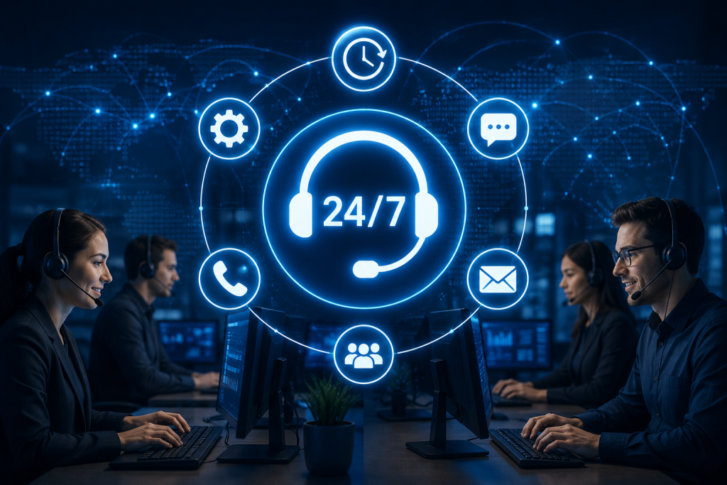 Which help desk services offer 24/7 support?